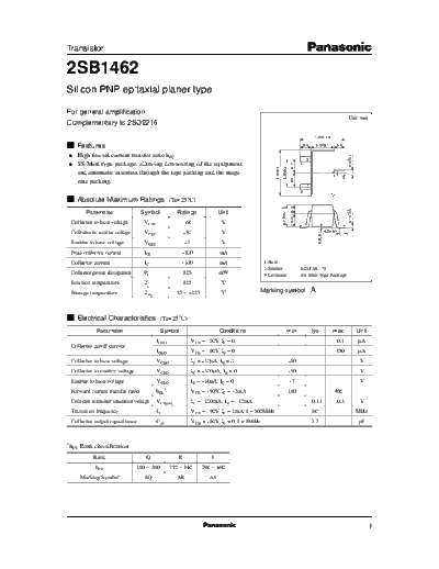 Panasonic 2sb1462 e  . Electronic Components Datasheets Active components Transistors Panasonic 2sb1462_e.pdf