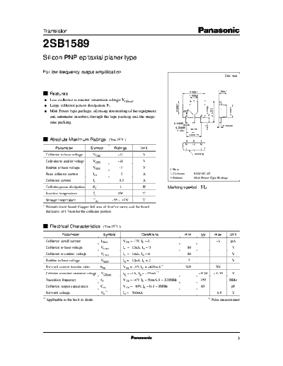 Panasonic 2sb1589 e  . Electronic Components Datasheets Active components Transistors Panasonic 2sb1589_e.pdf