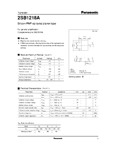 Panasonic 2sb1218a e  . Electronic Components Datasheets Active components Transistors Panasonic 2sb1218a_e.pdf