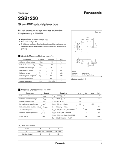 Panasonic 2sb1220 e  . Electronic Components Datasheets Active components Transistors Panasonic 2sb1220_e.pdf