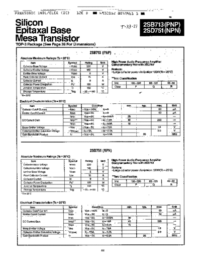 Panasonic 2sb713 2sd751  . Electronic Components Datasheets Active components Transistors Panasonic 2sb713_2sd751.pdf