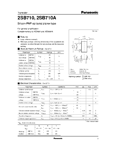 Panasonic 2sb710 e  . Electronic Components Datasheets Active components Transistors Panasonic 2sb710_e.pdf