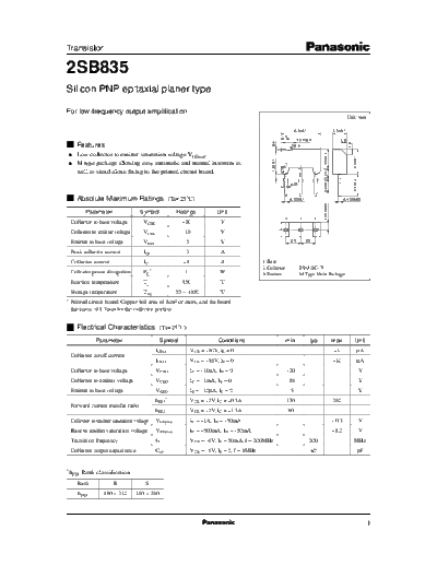 Panasonic 2sb835 e  . Electronic Components Datasheets Active components Transistors Panasonic 2sb835_e.pdf