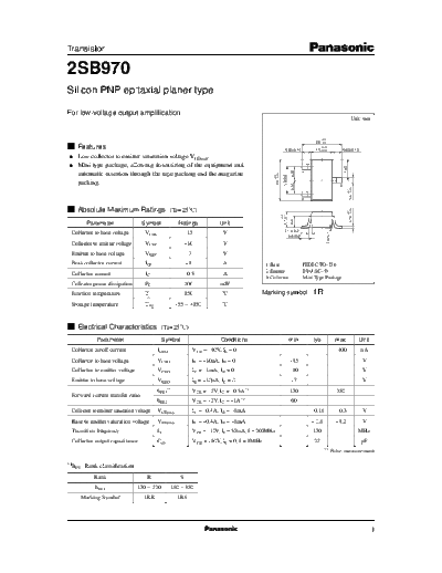 Panasonic 2sb970 e  . Electronic Components Datasheets Active components Transistors Panasonic 2sb970_e.pdf
