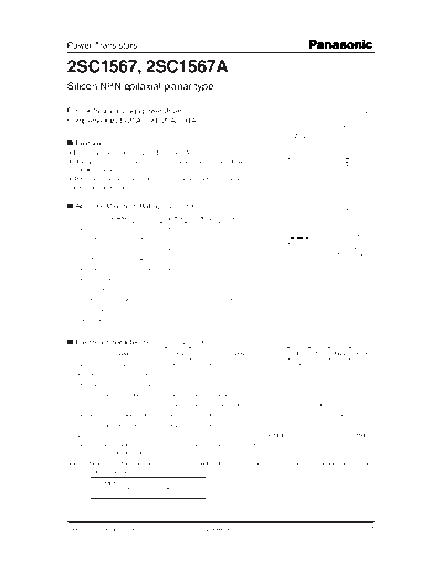 Panasonic 2sc1567  . Electronic Components Datasheets Active components Transistors Panasonic 2sc1567.pdf