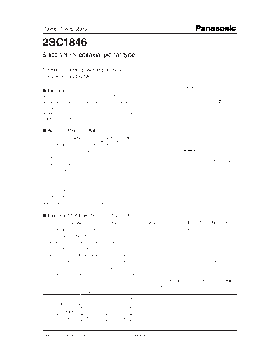 Panasonic 2sc1846  . Electronic Components Datasheets Active components Transistors Panasonic 2sc1846.pdf