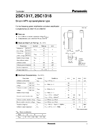 Panasonic 2sc1317 e  . Electronic Components Datasheets Active components Transistors Panasonic 2sc1317_e.pdf