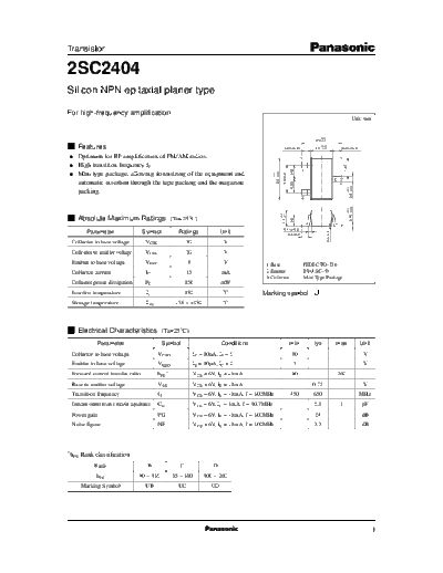 Panasonic 2sc2404 e  . Electronic Components Datasheets Active components Transistors Panasonic 2sc2404_e.pdf