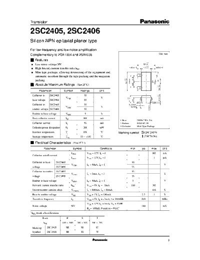 Panasonic 2sc2405 e  . Electronic Components Datasheets Active components Transistors Panasonic 2sc2405_e.pdf