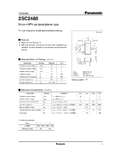 Panasonic 2sc2480 e  . Electronic Components Datasheets Active components Transistors Panasonic 2sc2480_e.pdf