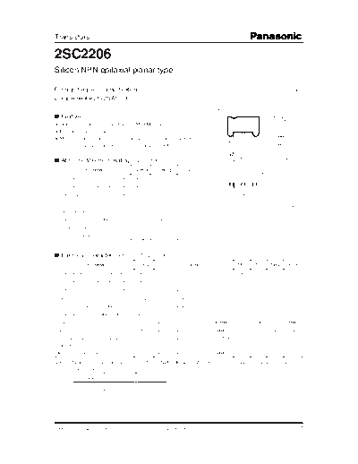 Panasonic 2sc2206  . Electronic Components Datasheets Active components Transistors Panasonic 2sc2206.pdf