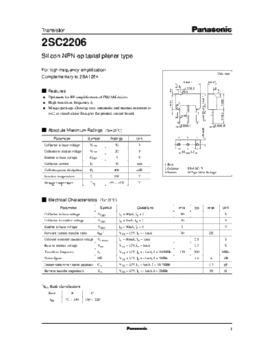 Panasonic 2sc2206 e  . Electronic Components Datasheets Active components Transistors Panasonic 2sc2206_e.pdf