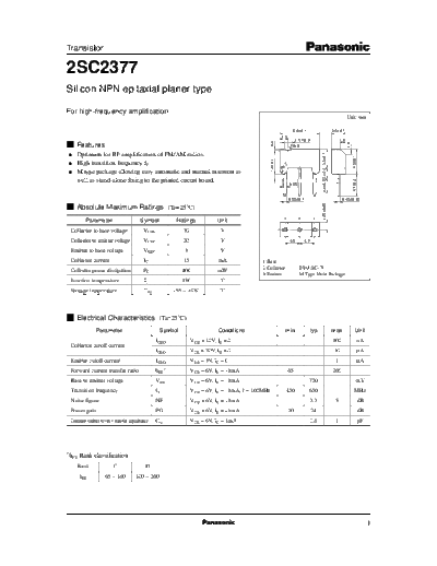 Panasonic 2sc2377 e  . Electronic Components Datasheets Active components Transistors Panasonic 2sc2377_e.pdf