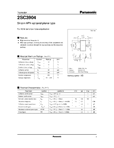 Panasonic 2sc3904 e  . Electronic Components Datasheets Active components Transistors Panasonic 2sc3904_e.pdf