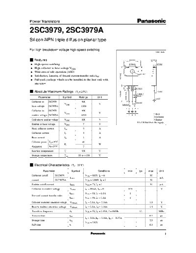 . Electronic Components Datasheets 2sc3979  . Electronic Components Datasheets Active components Transistors Panasonic 2sc3979.pdf