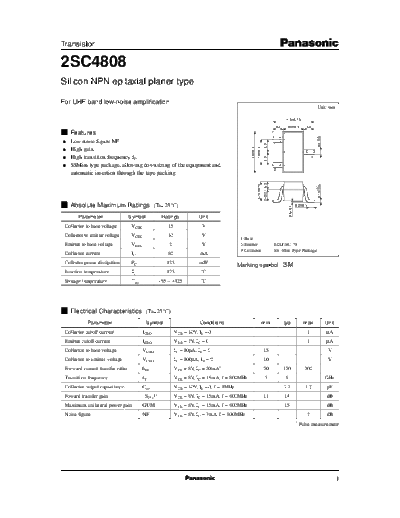 . Electronic Components Datasheets 2sc4808 e  . Electronic Components Datasheets Active components Transistors Panasonic 2sc4808_e.pdf