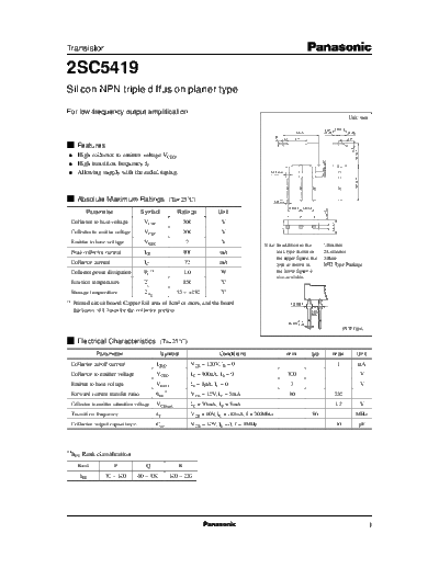 Panasonic 2sc5419 e  . Electronic Components Datasheets Active components Transistors Panasonic 2sc5419_e.pdf