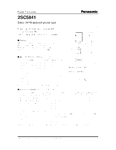 Panasonic 2sc5841  . Electronic Components Datasheets Active components Transistors Panasonic 2sc5841.pdf