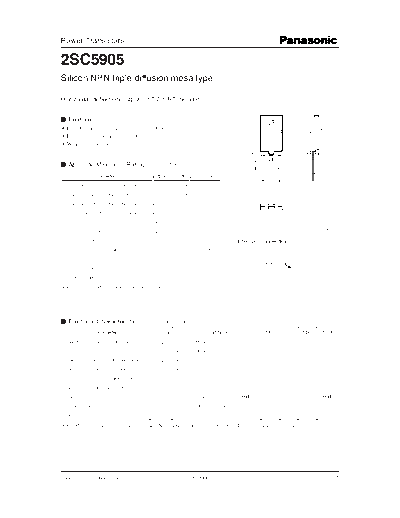 Panasonic 2sc5905  . Electronic Components Datasheets Active components Transistors Panasonic 2sc5905.pdf