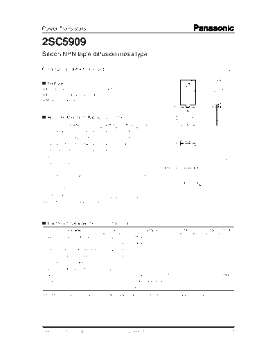 Panasonic 2sc5909  . Electronic Components Datasheets Active components Transistors Panasonic 2sc5909.pdf