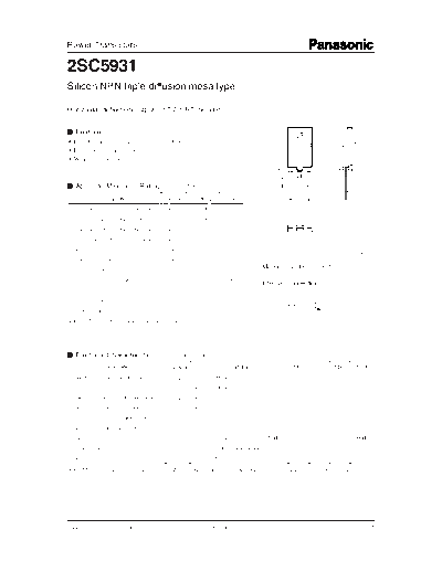 Panasonic 2sc5931  . Electronic Components Datasheets Active components Transistors Panasonic 2sc5931.pdf