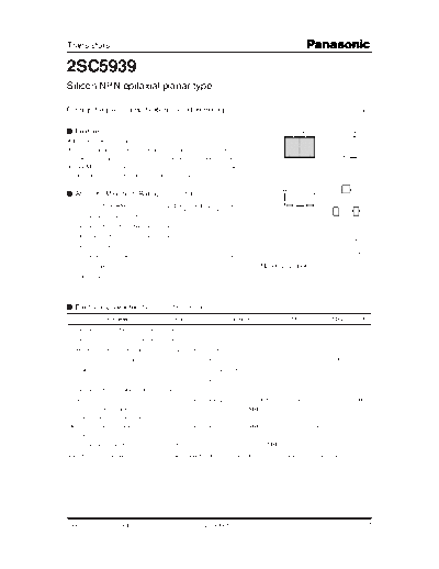 Panasonic 2sc5939  . Electronic Components Datasheets Active components Transistors Panasonic 2sc5939.pdf
