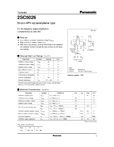 Panasonic 2sc5026 e  . Electronic Components Datasheets Active components Transistors Panasonic 2sc5026_e.pdf