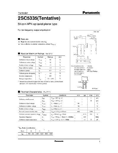 Panasonic 2sc5335  . Electronic Components Datasheets Active components Transistors Panasonic 2sc5335.pdf