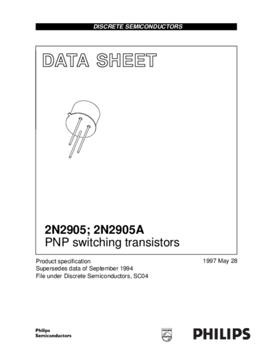 . Electronic Components Datasheets 2n2905 2n2905a cnv 2  . Electronic Components Datasheets Active components Transistors Philips 2n2905_2n2905a_cnv_2.pdf