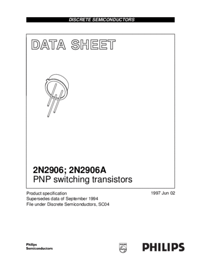 Philips 2n2906 2n2906a 2  . Electronic Components Datasheets Active components Transistors Philips 2n2906_2n2906a_2.pdf