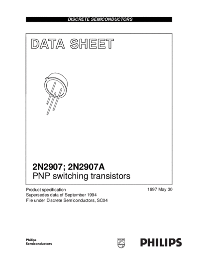Philips 2n2907 2n2907a 1  . Electronic Components Datasheets Active components Transistors Philips 2n2907_2n2907a_1.pdf