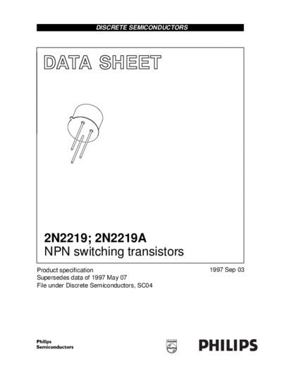 Philips 2n2219 2n2219a 3  . Electronic Components Datasheets Active components Transistors Philips 2n2219_2n2219a_3.pdf