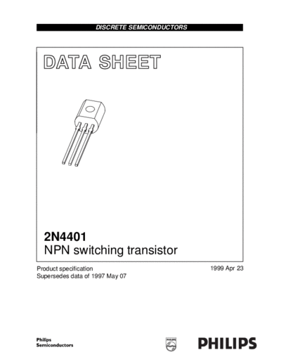 . Electronic Components Datasheets 2n4401 3  . Electronic Components Datasheets Active components Transistors Philips 2n4401_3.pdf
