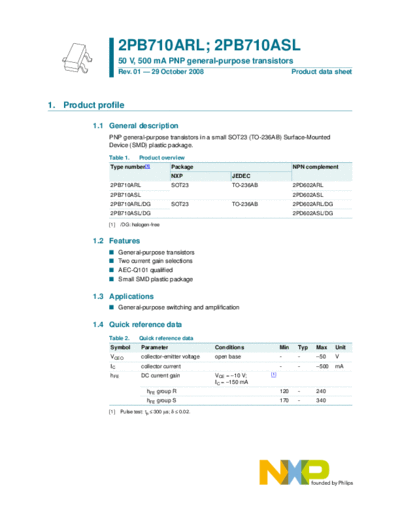 Philips 2pb710arl-asl  . Electronic Components Datasheets Active components Transistors Philips 2pb710arl-asl.pdf