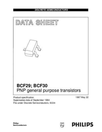 Philips bcf29 bcf30 cnv 2  . Electronic Components Datasheets Active components Transistors Philips bcf29_bcf30_cnv_2.pdf
