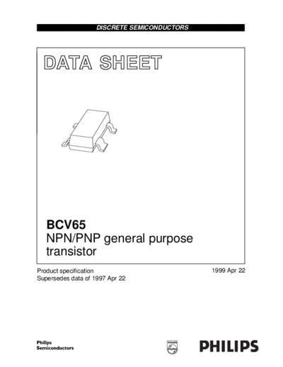 Philips bcv65 3  . Electronic Components Datasheets Active components Transistors Philips bcv65_3.pdf