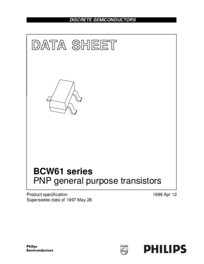 Philips bcw61 3  . Electronic Components Datasheets Active components Transistors Philips bcw61_3.pdf