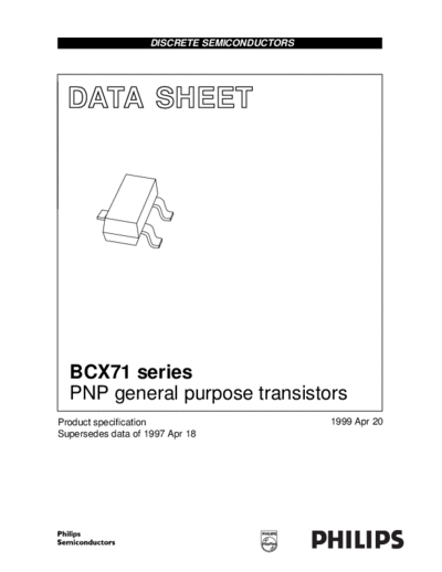 Philips bcx71 3  . Electronic Components Datasheets Active components Transistors Philips bcx71_3.pdf