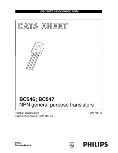 Philips bc546 bc547 3  . Electronic Components Datasheets Active components Transistors Philips bc546_bc547_3.pdf