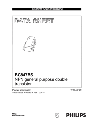 Philips bc847bs 2  . Electronic Components Datasheets Active components Transistors Philips bc847bs_2.pdf