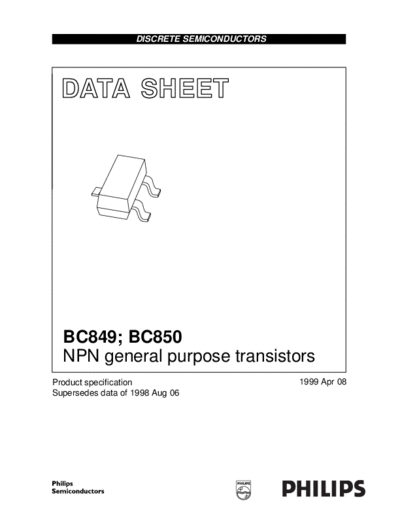 Philips bc849 bc850 5  . Electronic Components Datasheets Active components Transistors Philips bc849_bc850_5.pdf