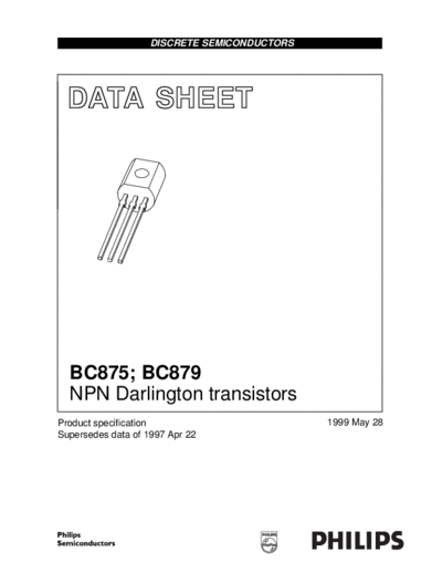 Philips bc875 bc879 4  . Electronic Components Datasheets Active components Transistors Philips bc875_bc879_4.pdf