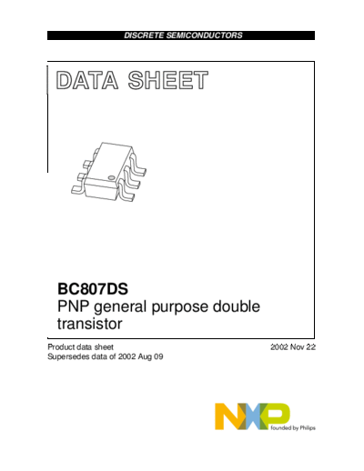 Philips bc807ds  . Electronic Components Datasheets Active components Transistors Philips bc807ds.pdf