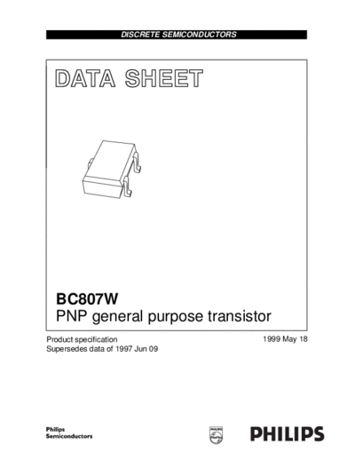 . Electronic Components Datasheets bc807w 3  . Electronic Components Datasheets Active components Transistors Philips bc807w_3.pdf