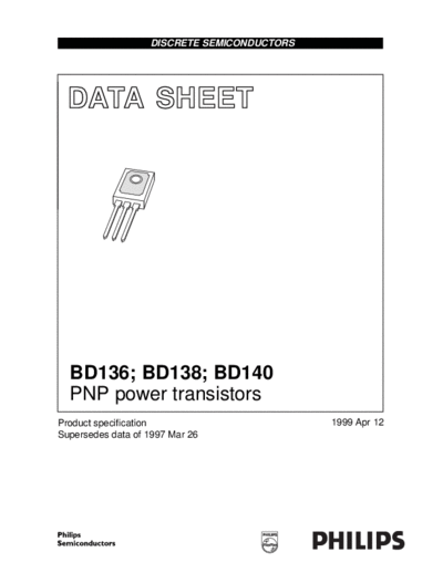 Philips bd136 bd138 bd140  . Electronic Components Datasheets Active components Transistors Philips bd136_bd138_bd140.pdf