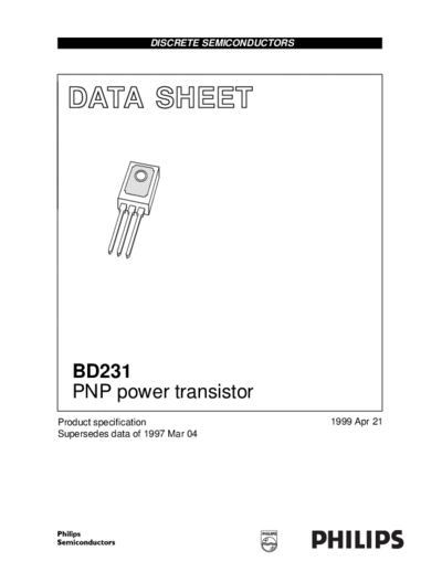 Philips bd231  . Electronic Components Datasheets Active components Transistors Philips bd231.pdf