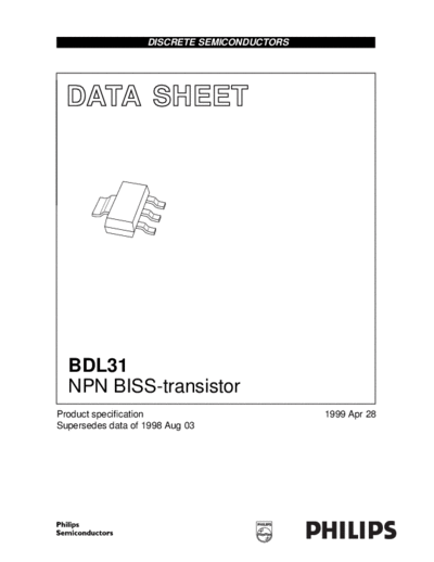 Philips bdl31 4  . Electronic Components Datasheets Active components Transistors Philips bdl31_4.pdf