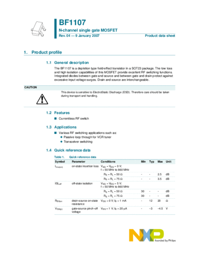 . Electronic Components Datasheets bf1107 2  . Electronic Components Datasheets Active components Transistors Philips bf1107_2.pdf