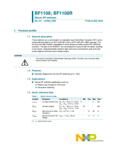 Philips bf1108 bf1108r  . Electronic Components Datasheets Active components Transistors Philips bf1108_bf1108r.pdf