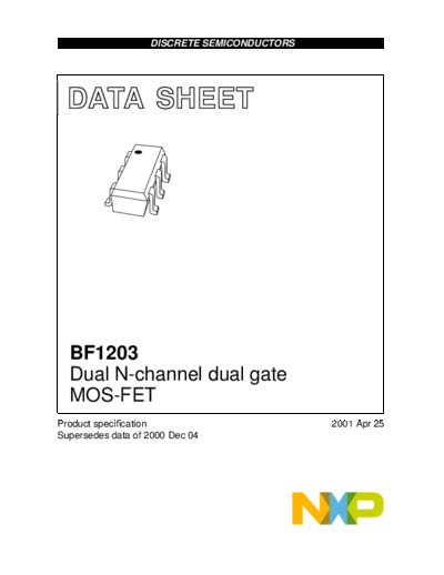 Philips bf1203  . Electronic Components Datasheets Active components Transistors Philips bf1203.pdf